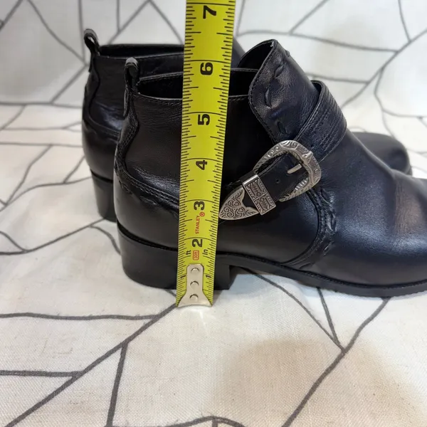 Roper Ankle Boots Womens Size 10 Black Leather Western Buckle‎ Strap Round - Image 10