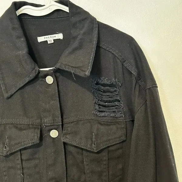 PacSun women black denim jean jacket Size M/L - Image 4