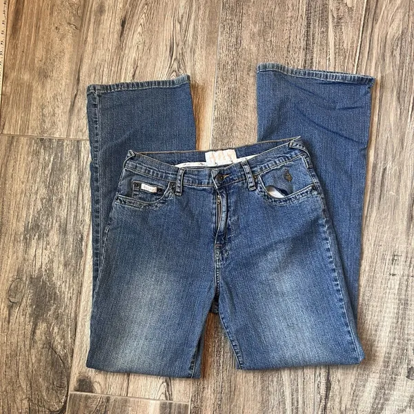 Baby Phat Jeans Bell Bottoms Size 14 Juniors Mid-Rise Vintage Blue Jeans #91 - Image 9