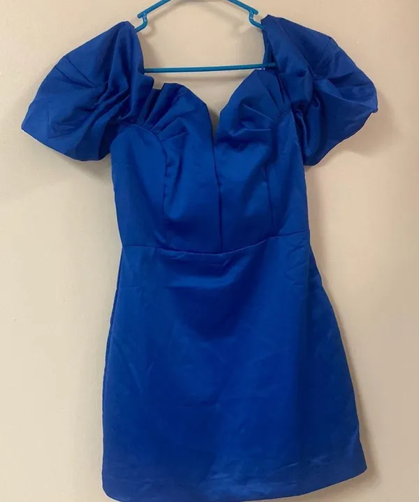 RUFFLE OFF SHOULDER DRESS Royal Blue cocktail dress DO + BE - Image 2
