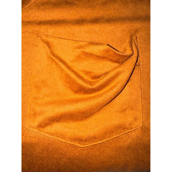 Another Love Womens V-Neck Faux Suede Pocket T-Shirt‎ Cognac Brown VCKN1000S2TBC - Image 5