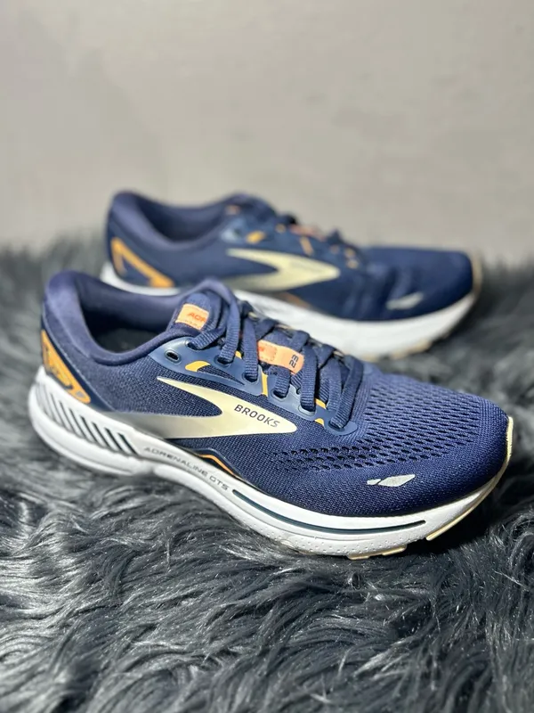 Brooks Men's Navy and Orange Adrenaline GTS Running Sneaker Size 8 - Image 7