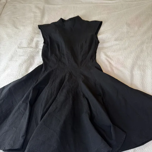Zara Godet Hem Short Mini Dress ZW Collection Black Size XS - Image 2