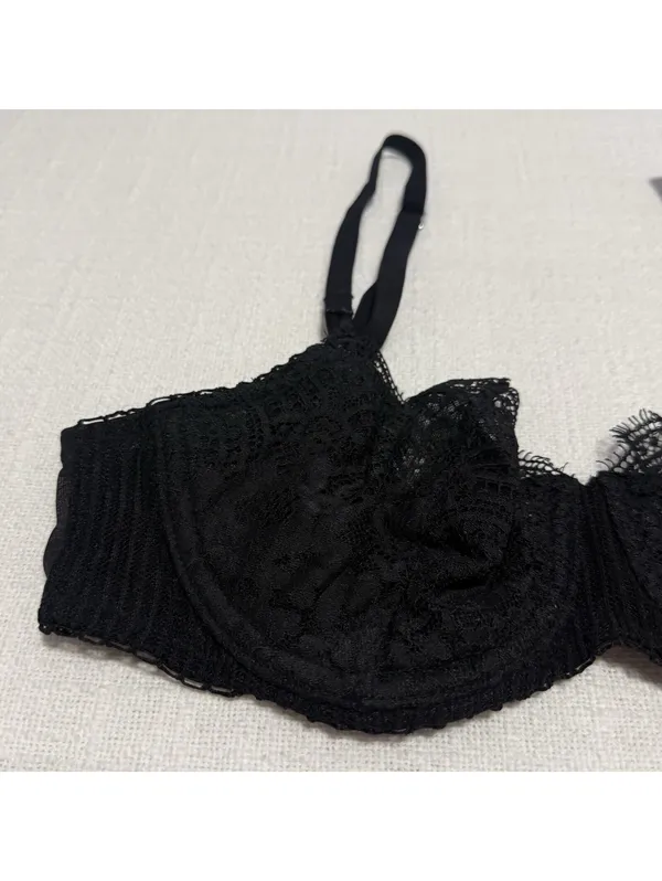 Victoria’s Secret 34C Push-up w/o Padding Lace Bra Black Dream Angels Unlined - Image 3