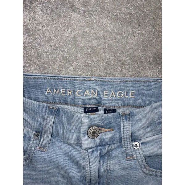 american‎ eagle curvy super high rise baggy wide leg 2 Reg Distressed - Image 3