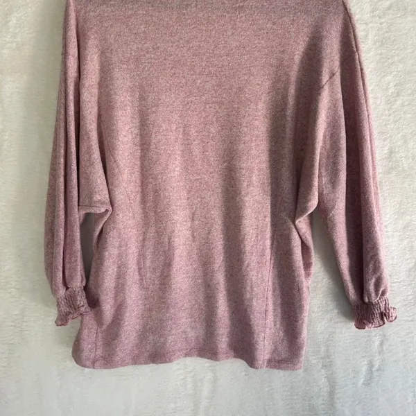 Thyme‎ + Honey Womens Marled Knit Pullover Top Smocked Ruffle Cuff NWT Size M - Image 5