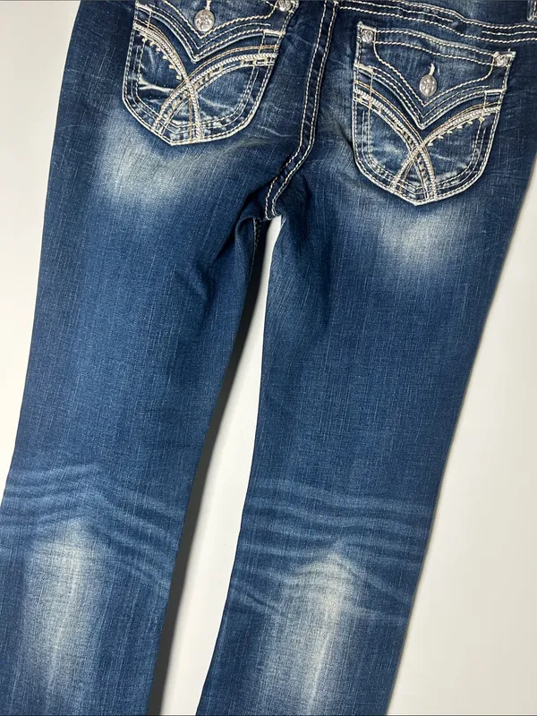 Miss Me Jeans Women's Size 30 Embroidered Embellished Pockets Slim Bootcut Jeans - Image 12