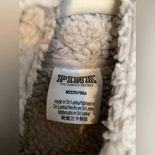Victoria’s Secret Jacket Pink Gorpcore Cozycore‎ Sherpa Zip-Up Deep Pile Teddy M - Image 10