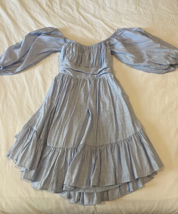Petal and Pup Blue 3/4 sleeve Babydoll dress - Image 3