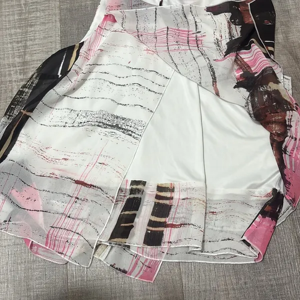 Abstract Print Sleeveless Top Pink Size L - Image 5