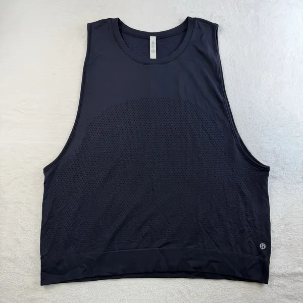 Lululemon Sz 12 Breeze By Muscle Tank Top II Midnight Navy Blue Relaxed Seamless - Image 3