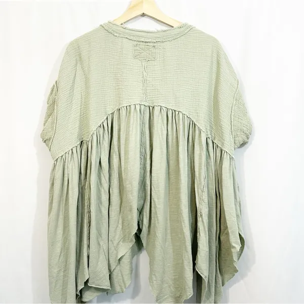 Free People Sugar Rush Babydoll Asymmetrical Hem Short Sleeve Top - Image 8