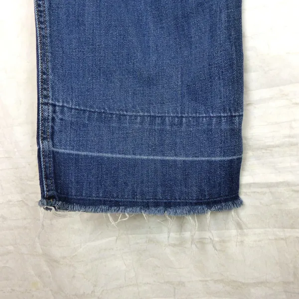 Abercrombie & Fitch Cropped Stovepipe Jean Women 4R X 24.5 Blue Wide Leg Raw Hem - Image 7