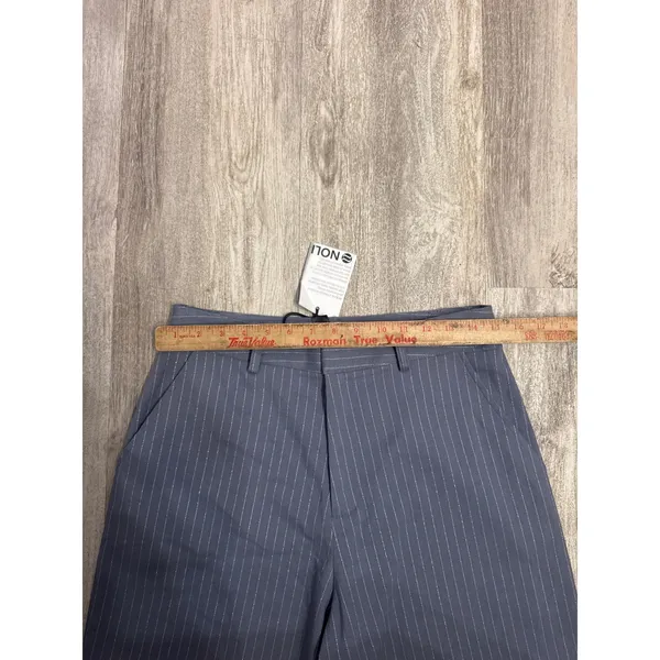 Noli Zurich Trouser Blue Gray Pinstripe Wide Leg Dress Pants Size 8 Women's New - Image 7