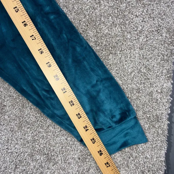 Juicy Couture Velour Cropped Hoodie‎ Women L Blue Rhinestone Logo Y2K McBling - Image 6