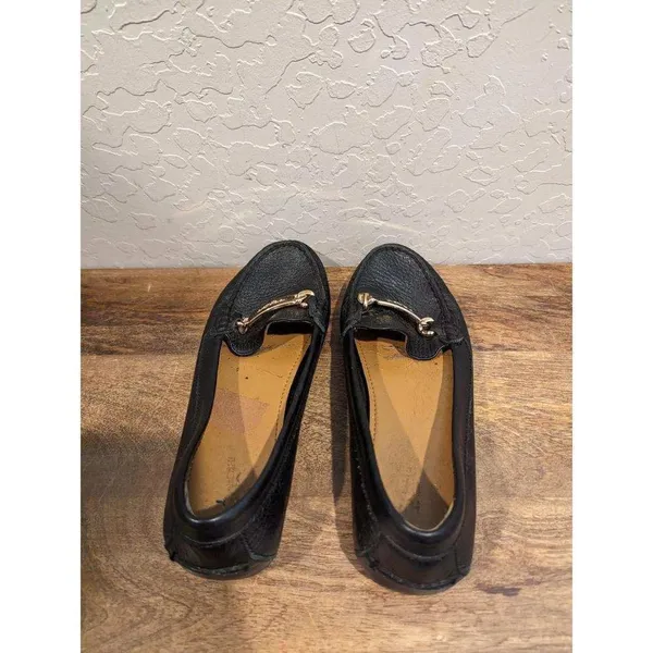 COACH WOMEN'S “OLIVE” Black PEBBLE GRAIN LEATHER LOAFER SHOE SZ 7 A7751 - Image 4
