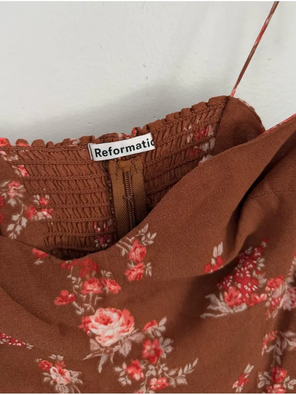 Reformation 2 Bustier Cami Top Nona Light Brown Floral Cottage Coquette Fairy‎ - Image 3