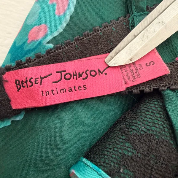 Betsey Johnson Intimates dark green floral mini slip dress - Image 10