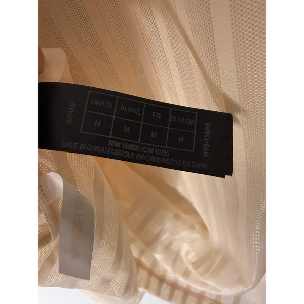 Heidi Heidi Klum pale orange‎ pleated sleeveless slip gray lace trim medium - Image 5
