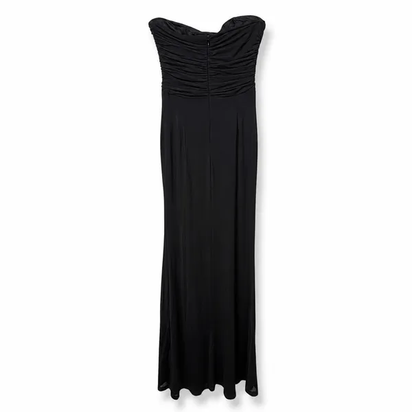 NEW Lulus Epitome of Allure Black Sheer Mesh Strapless Ruched Maxi Dress Medium - Image 7