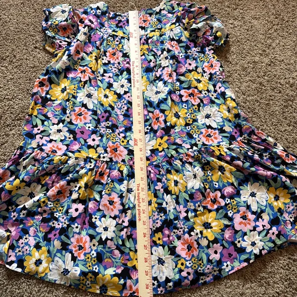 Storia Romantic Floral Tiered Babydoll Mini Dress Cottage Beach Festival Small - Image 9
