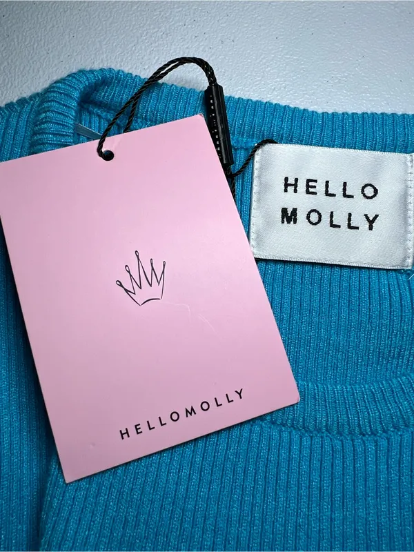 Hello Molly ICY WAVES‎ MIDI DRESS BLUE size large - Image 6