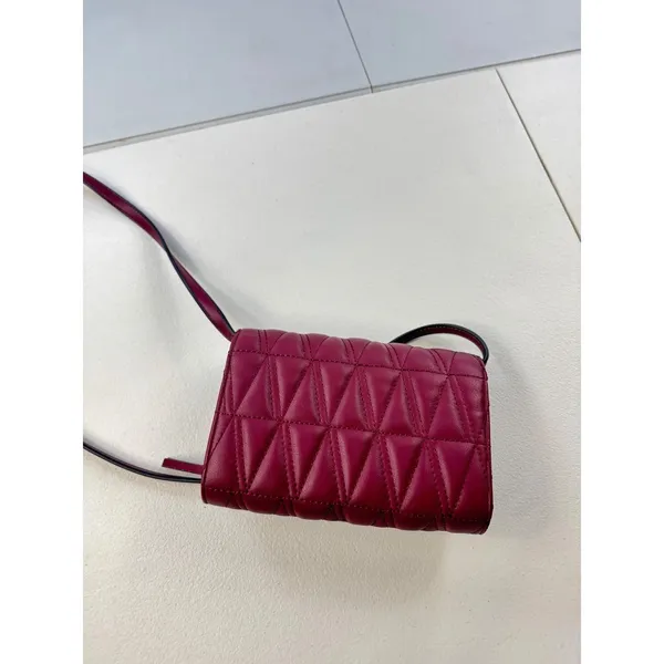 Simply Vera Vera Wang‎ Burgundy Quilted Crossbody Bag Purse Small Flap - Image 2