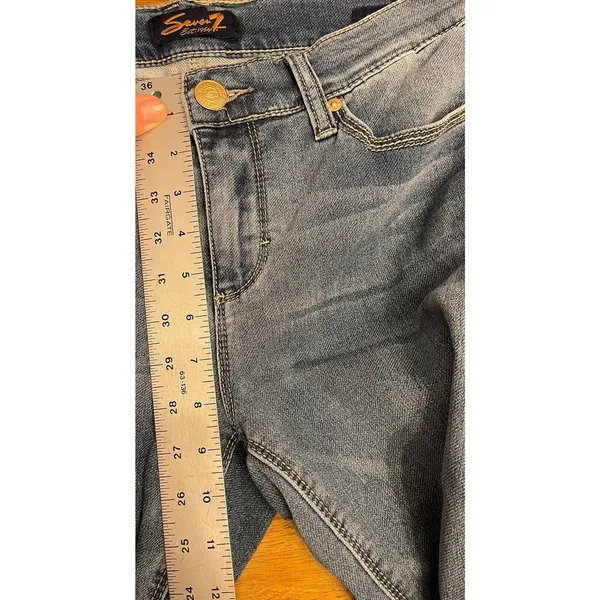 Seven7 Seven For All Mankind Jeans Women's Size 8 Cropped Girlfriend Capri Stretch - Image 7