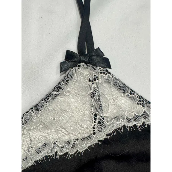Kate Spade Dream a Little Dream Lace Romper Black Ivory Medium - Image 3