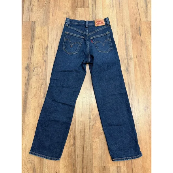 Levi's‎ Ribcage Straight Ankle Jeans 24 High Rise Distressed Dark Wash - Image 4