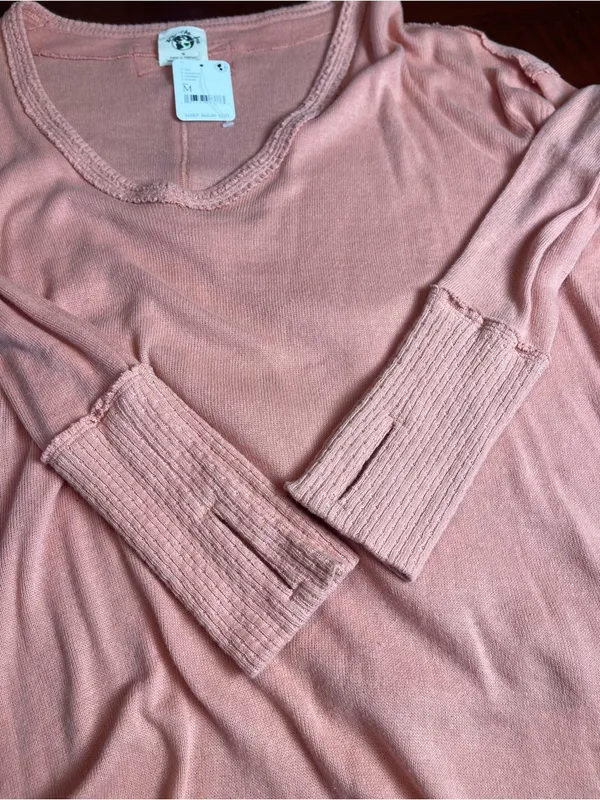 Free People “Colby Long Sleeve” thermal top Savannah Red Sz M - Image 15