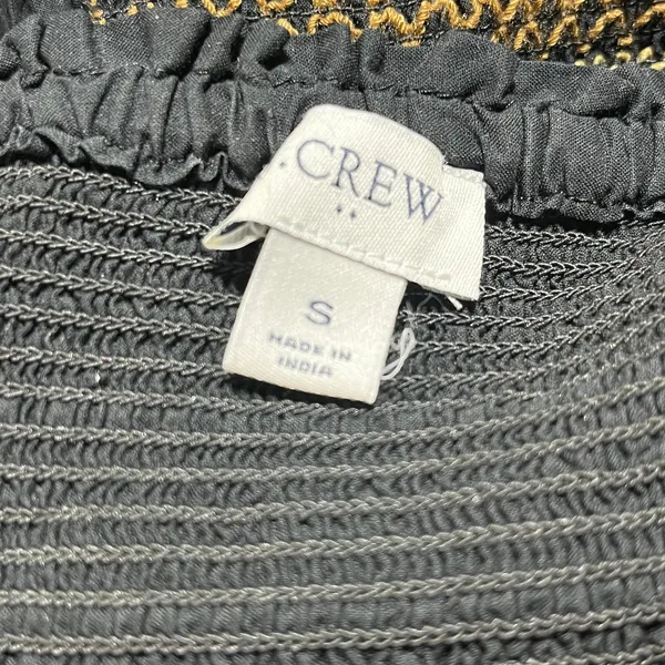 J.Crew‎ Factory Women's Black Cotton Smocked Tiered Ruffle Mini Dress Size Small - Image 4