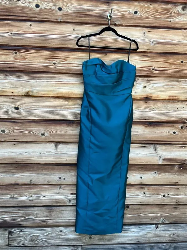 NWT Donna Karan Green Strapless Sweetheart Gown Size 4 - Image 5