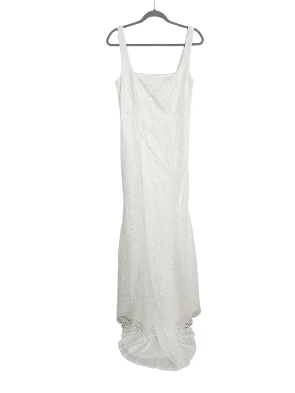 Lulus White Lace Sleeveless Wedding Dress NWT Sz Medium White Lace Wedding Gown - Image 2