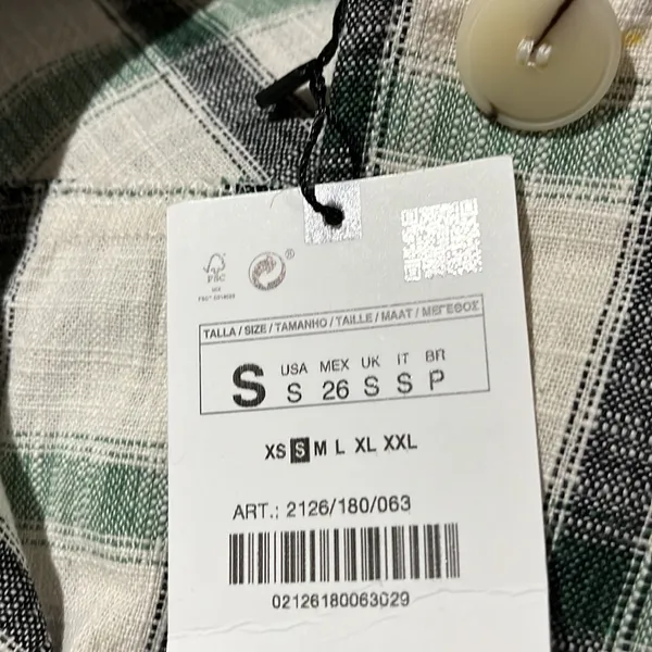 NWT Zara Plaid Overshirt Jacket Green Cream Relax Fit Bloggers Fav S - Image 8