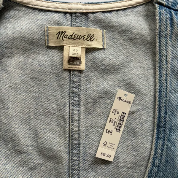 NWT- Madewell Denim Button Vest - Image 6