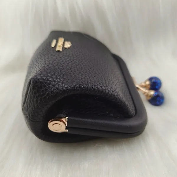 Coach Nora Black Kiss Lock Coin Purse - Image 5