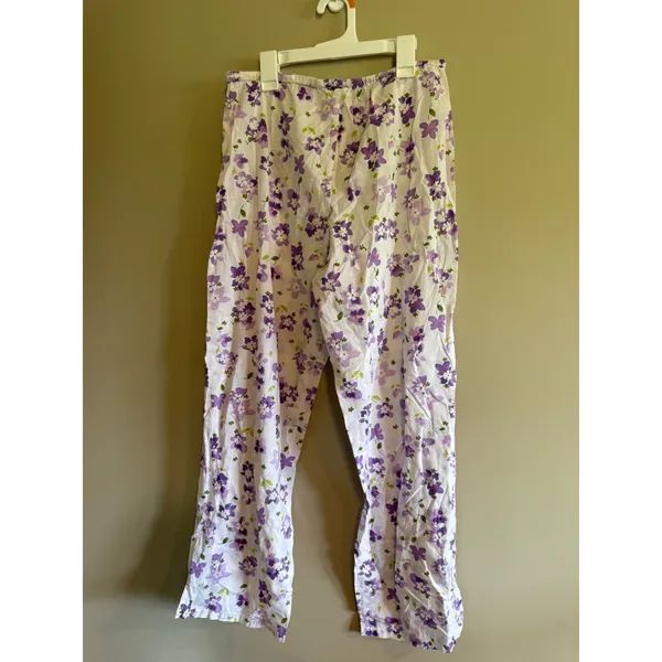 Victoria's Secret Purple Floral Cotton‎ Pajama Pants Small 168710-064 - Image 4