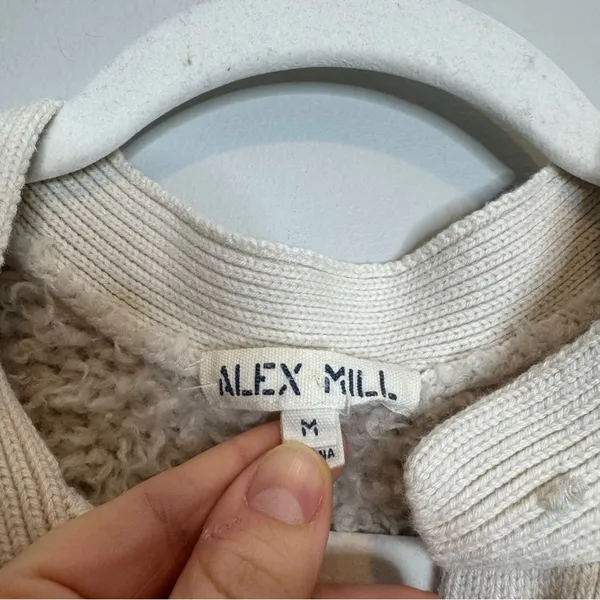 Alex Mill Binky Cardigan Ivory Medium As Is Merino Wool Neutral Button Front - Image 4