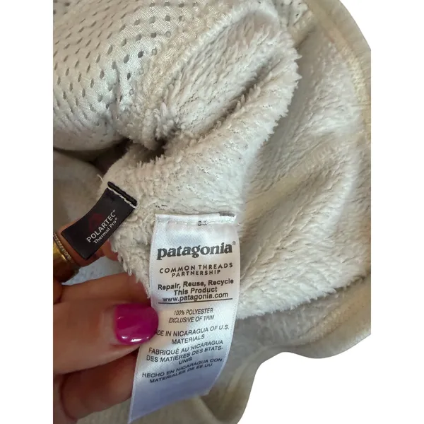Patagonia Re-Tool Snap-T‎ Fleece Pullover Cream White Womens Medium Polartec - Image 4