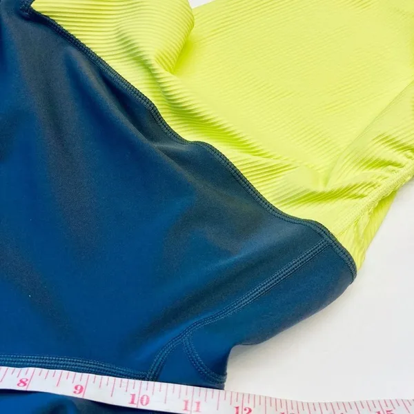 Zyia Active Leggings Womens 12 Neon Yellow Blue Parallel Luxe Hi-Rise 7/8 Yoga‎ - Image 13