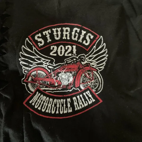 Sturgis size medium black biker tshirt Vance bike wear lace front harley - Image 5