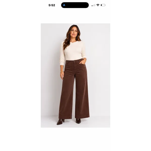 Ann Taylor Loft The Palmer Wide Leg Cordoroy Pants Dark Green Sz 6 Sailor Pocket - Image 8