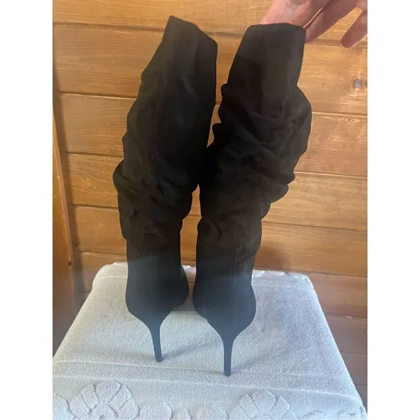 Just fab Khloy Slouch Black Heeled Boots Sz 6 NIB - Image 3