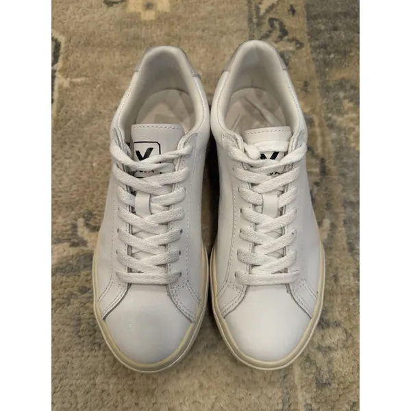 VEJA Low Esplar Leather Lace-Up Sneakers | White Great Condition Size 5 EUR 36 - Image 3