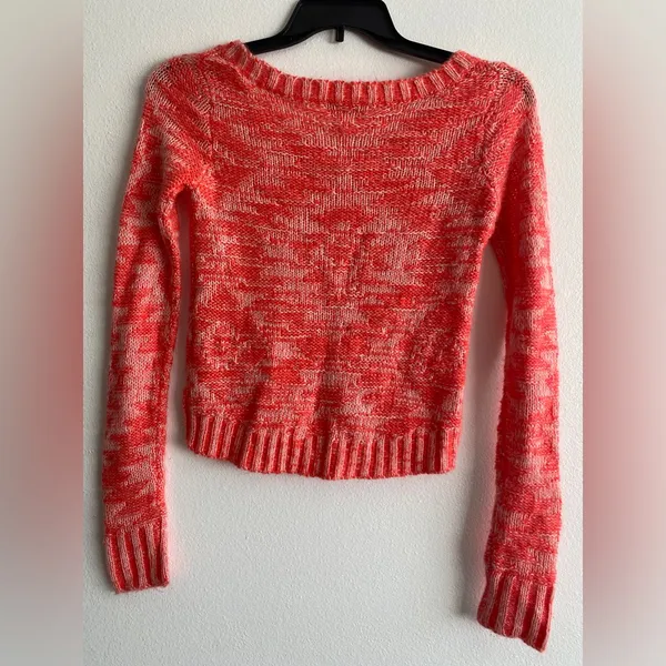 delia Coral Cropped Thin Sweater Size S‎ - Image 4