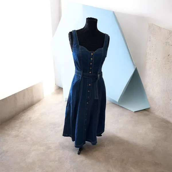 NWT Jason Wu denim maxi dress belt size 6 - Image 2