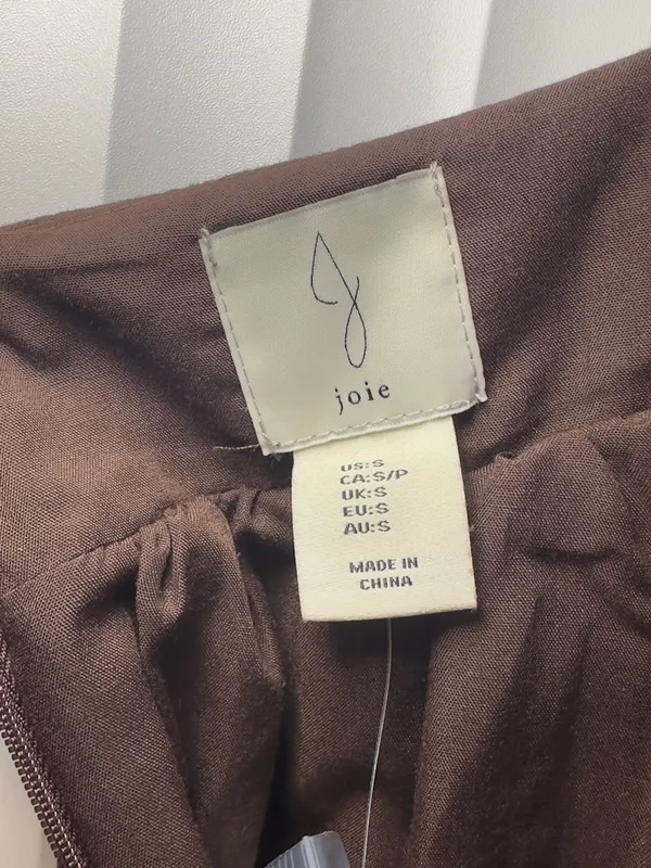 NWT Joie Brown Linen Blend Halter Bow Tie Back Midi Dress Small - Image 6