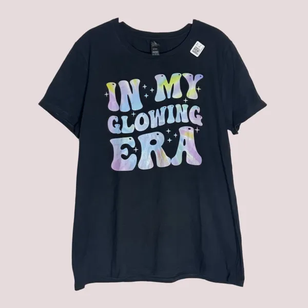Gildan NWT Black “In My Glowing Era” Tshirt‎ - Lg - Image 2
