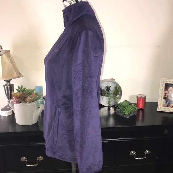 Columbia Sportswear Velour Purple Zip Up Jacket with Stand-Up Collar Size Medium - Image 4